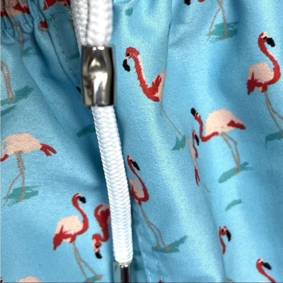 Franks Australia Men Sz L Pink Flamingos Print Swim Trunks Mesh Lined Beach - Picture 11 of 12